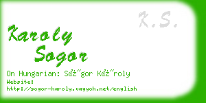 karoly sogor business card